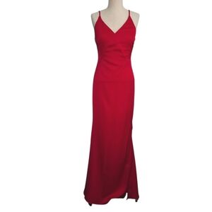 Minuet Red Maxi Dress Front Slit Size XS